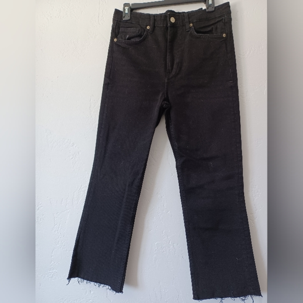 NWT Zara Black Crop Flare Jeans